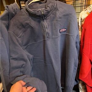 Men's Naples Vineyard Vines Q-Zip Pullover Sweatshirt - Slate Blue
